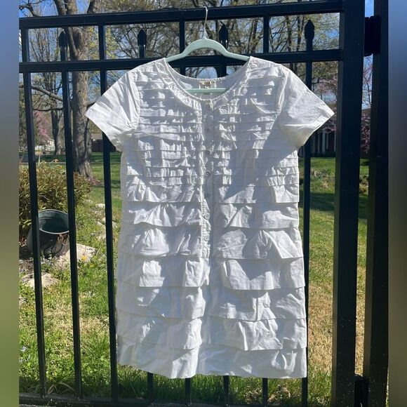 J Crew Carly Ruffle Cotton Dress - Picture 5 of 8